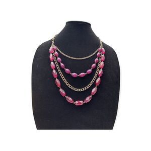 Fashion Costume Jewelry Gold Tone Purple Adjustable Necklace